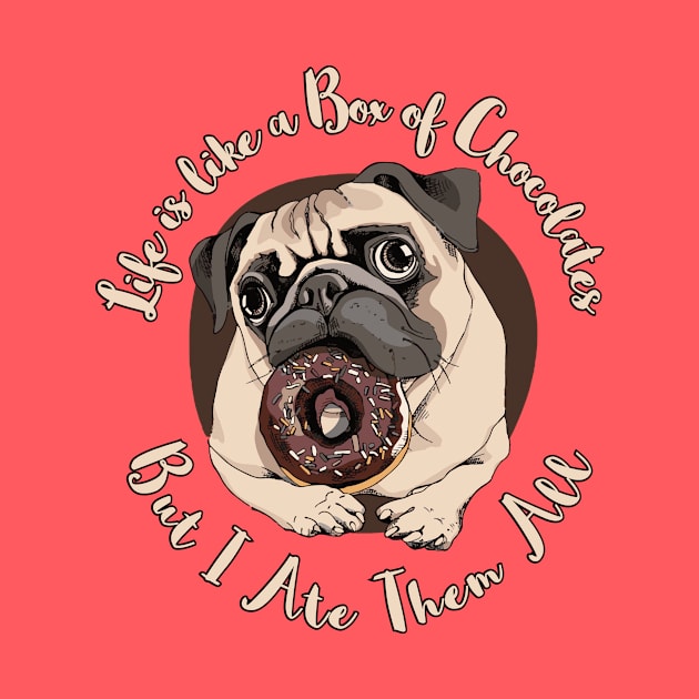 Life's a box of chocolates,Pug ate them all by MeAndPug