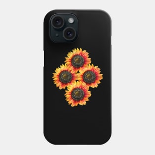 Painted Sunflower Bouquet Phone Case
