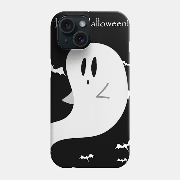 "Happy Halloween" Cute Ghost Phone Case by saradaboru