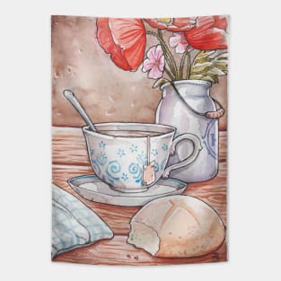 Tea Time Still Life Tapestry