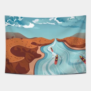 Rafting on mountain river Tapestry