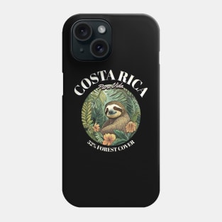 Pura Vida Paradise in Black: Spot Adorable Sloths in Costa Rica Phone Case