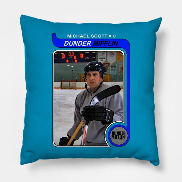 Michael Scott 1979 O-Pee-Chee Hockey Card (Borderless) Pillow by ParaholiX