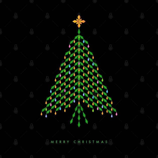 Merry Christmas with elegant crystal Christmas Tree design by kindsouldesign