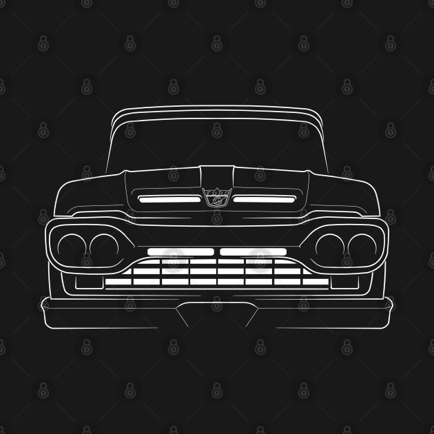 front/profile - 1960 Ford F-100 - stencil, white by mal_photography