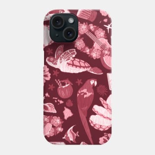 You Got the Raspberry Hawaiian Woodcut Pattern! Phone Case