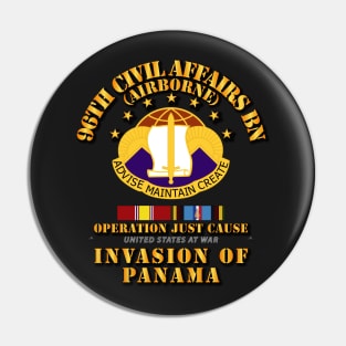 Just Cause - 96th CA Bn w Svc Ribbons Pin