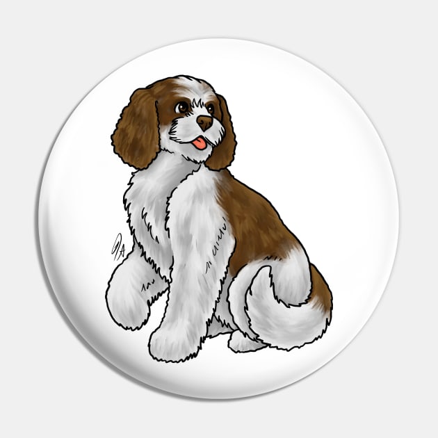 Dog - Cockapoo - Brown and White Pin by Jen's Dogs Custom Gifts and Designs