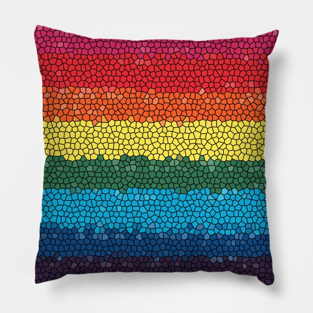 LGBTQIA+ Pride Flag in a Mosaic Design Pillow by PurposelyDesigned