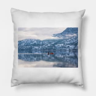 Perfect Day for a Winter Paddle - Okanagan Valley Pillow