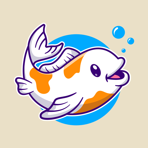 Cute Koi Fish Swimming Cartoon by Catalyst Labs