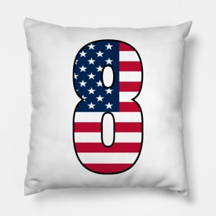 Number 8 Star Spangled Banner Pillow