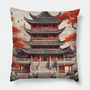 Chinese temple Pillow