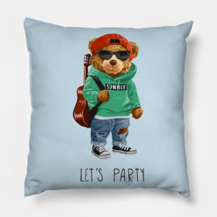 Let's Party Bear Pillow