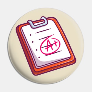 A+ Grade Report Cartoon Pin