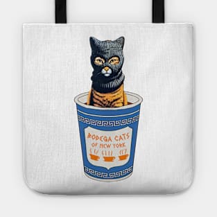 New York Bodega Feline - Coffee Cup Kitty Tote