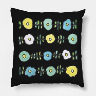 FLOWERS AND VINES - Watercolor Design Pillow