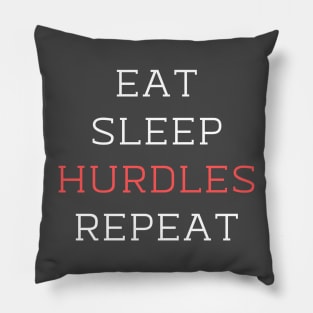Vintage Eat Sleep Hurdles Repeat Pillow