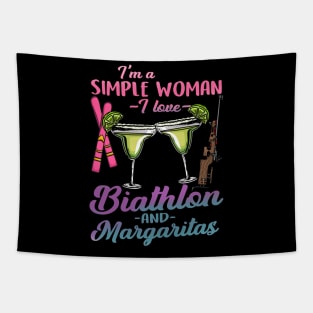 I'm A Simple Woman I Lover Biathlon And Margaritas Tapestry