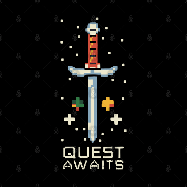 QUEST AWAITS retro 8bit pIxel sword by XYDstore