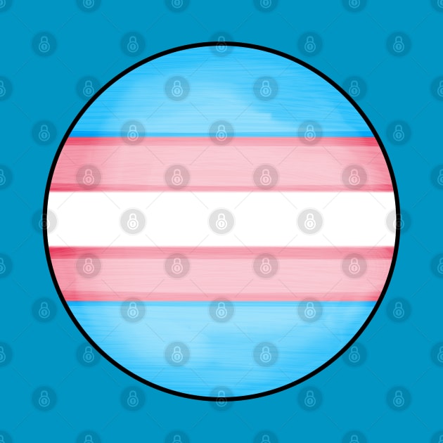 Transgender pride flag colours circular sphere by deathlake