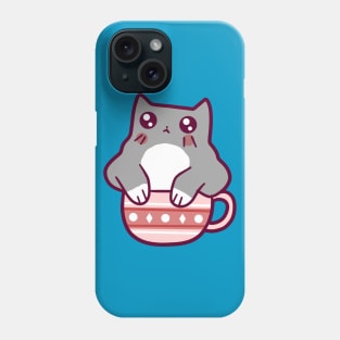 Teacup Gray Kitten Phone Case