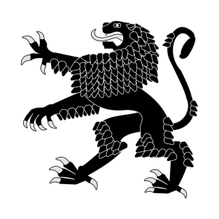 Heraldic Rampant Lion (Black) T-Shirt