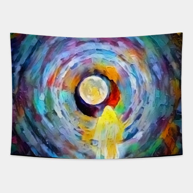 Soul in magic tunnel Tapestry by rolffimages