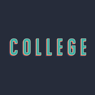 College in Retro Text T-Shirt