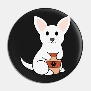 White Chihuahua Coffee Pin