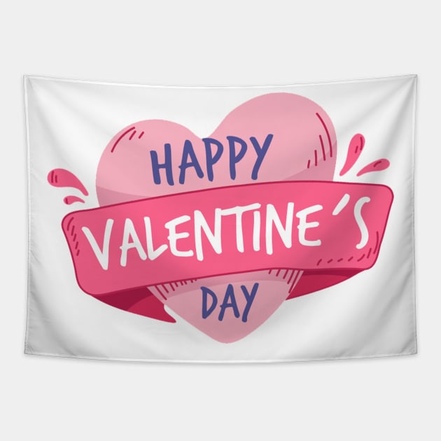 happy Valentine Day Tapestry by wizooherb