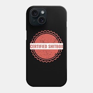 Certified Shitbox - Red Label With White Text Thick Circle Design Phone Case