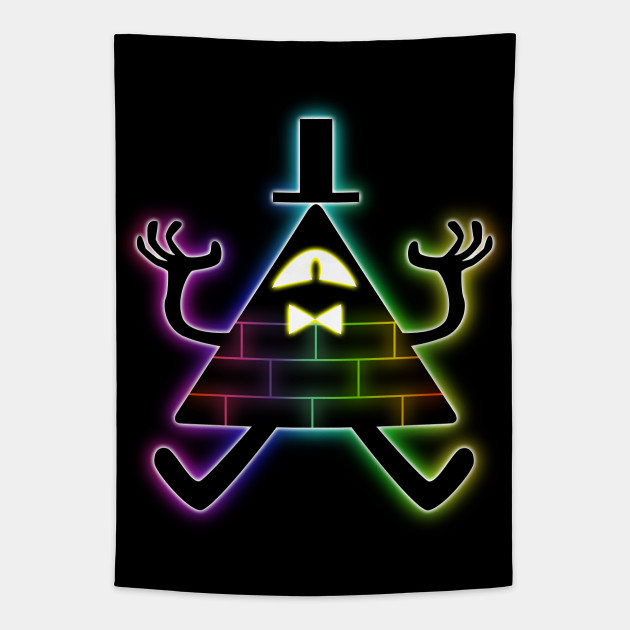 Supreme Bill Cipher Gravity Falls Tapestry TeePublic