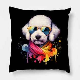 Watercolor Cool Bedlington Terrier Pillow