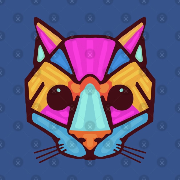 Geometric Cat Big Nose by wildjellybeans