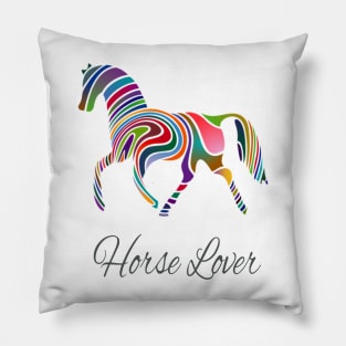 Colorful Galloping Horse Lover Print Pillow