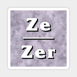 Ze-Zir Pronouns: Neutral Gray Magnet