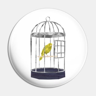 Canary in a cage Pin