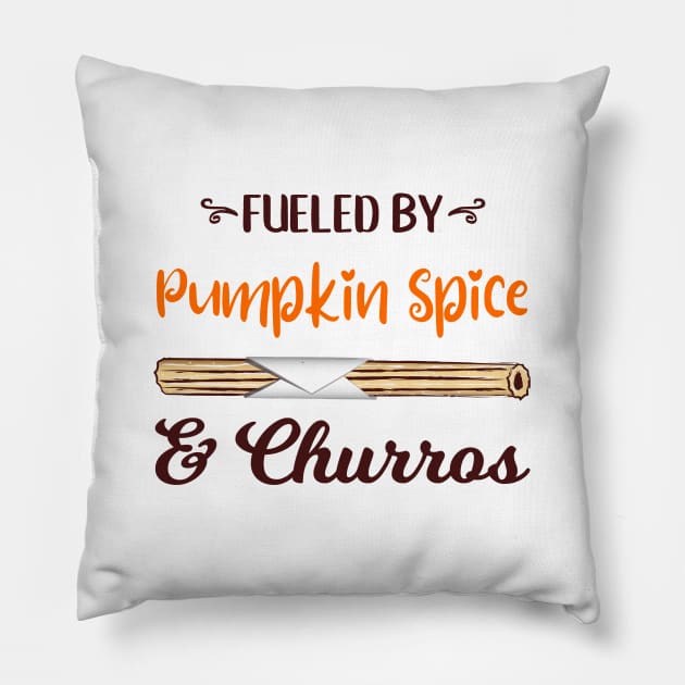 Fueled by Pumpkin Spice and Churros Pillow by fairytalelife