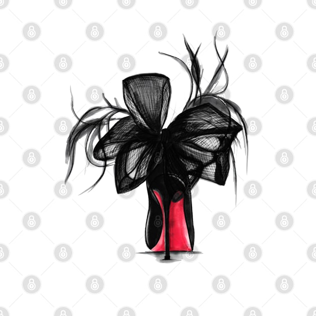 Black Pumps with Fascinator Bows by Svetlana Pelin