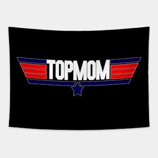 "Top Mom" cool 80's action movie design for mom Tapestry