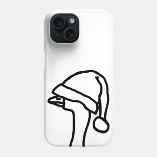 Minimal Portrait of a Goose Wearing Stolen Santa Hat Line Drawing Phone Case