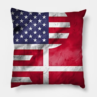 USA Denmark Dual Yin Yang Flag Pillow