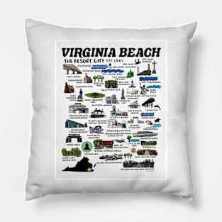 Virginia Beach Map Pillow