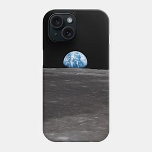 Planet Earth Crescent rises above the Moon horizon Phone Case