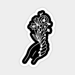 Hand Holding Flowers Magnet