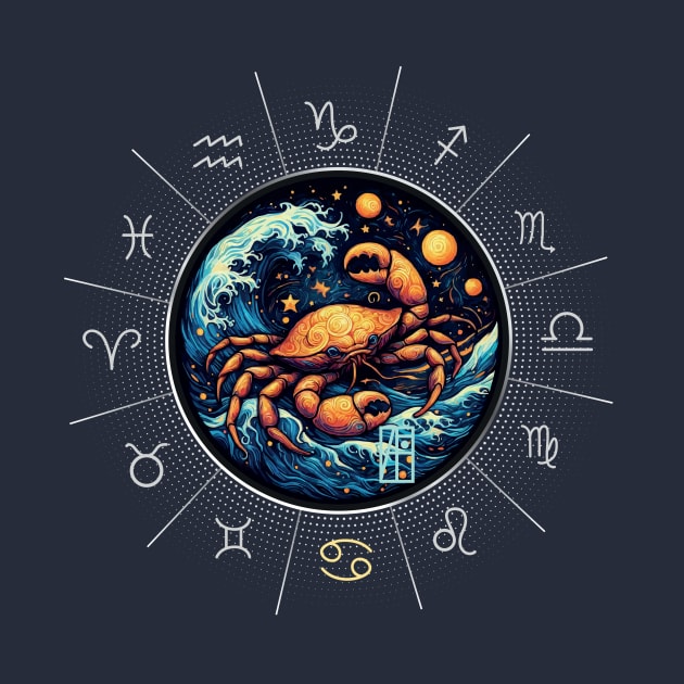 ZODIAC Cancer - Astrological CANCER - CANCER - ZODIAC sign - Van Gogh style - 14 by ArtProjectShop