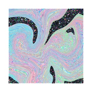 Swirls- Glitter Holographic Design T-Shirt