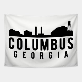 Columbus Georgia Skyline Logo Tapestry