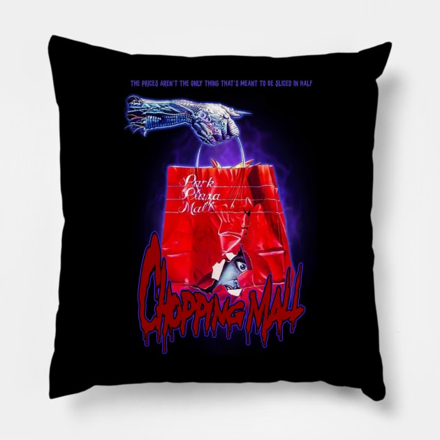 CHOPPING MALL. (1986) Retro Horror. Pillow by The Dark Vestiary